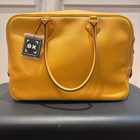 Excellent Condition Authentic HERMES Yellow Plume Bag 32 cm - Picture 1 of 14